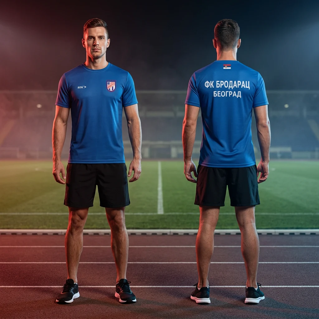 Duks ili majica Sportex po meri kluba — model 14, prednji i zadnji prikaz na sportistima