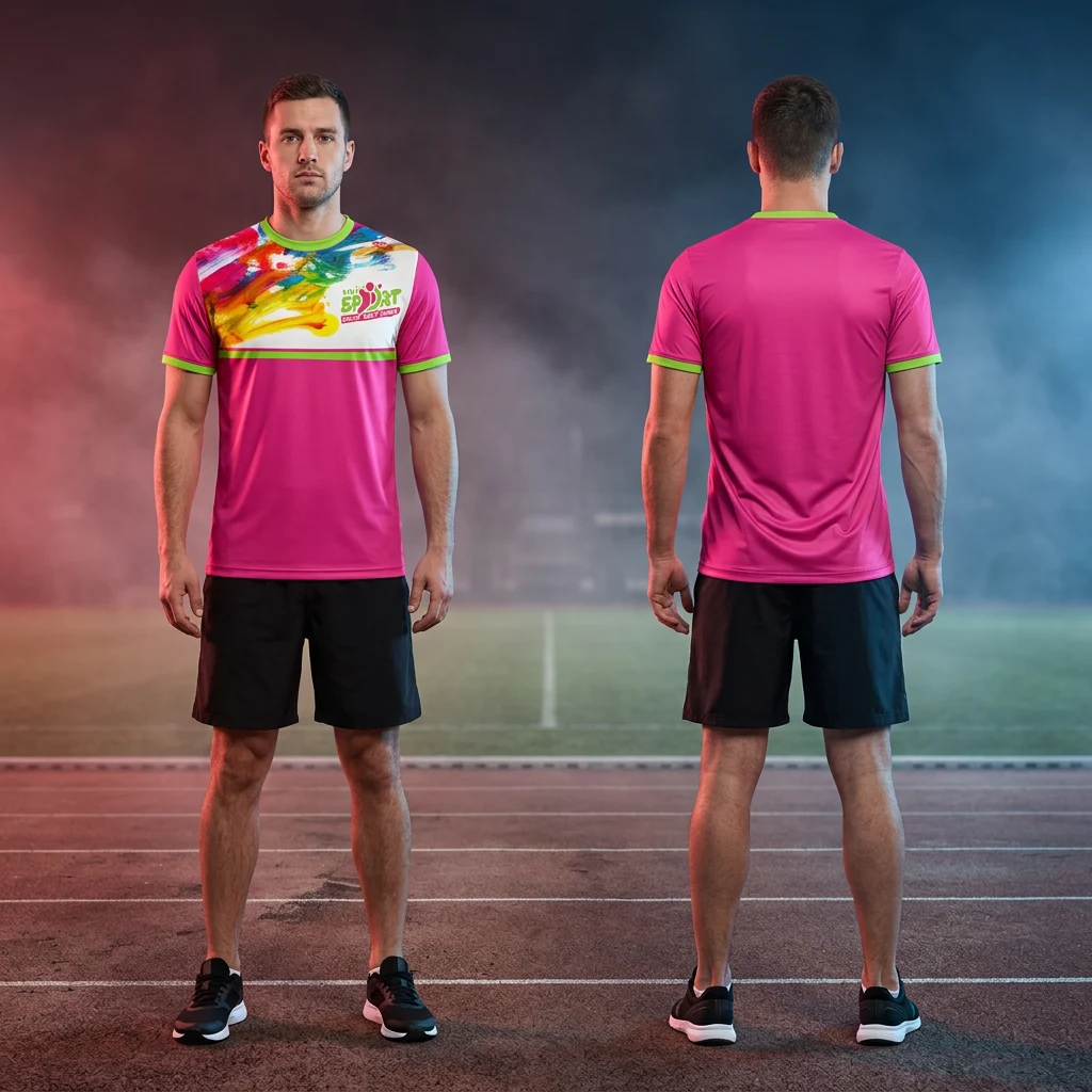 Duks ili majica Sportex po meri kluba — model 19, prednji i zadnji prikaz na sportistima