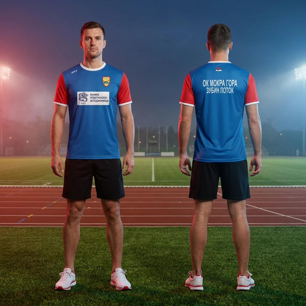 Duks ili majica Sportex po meri kluba — model 26, prednji i zadnji prikaz na sportistima