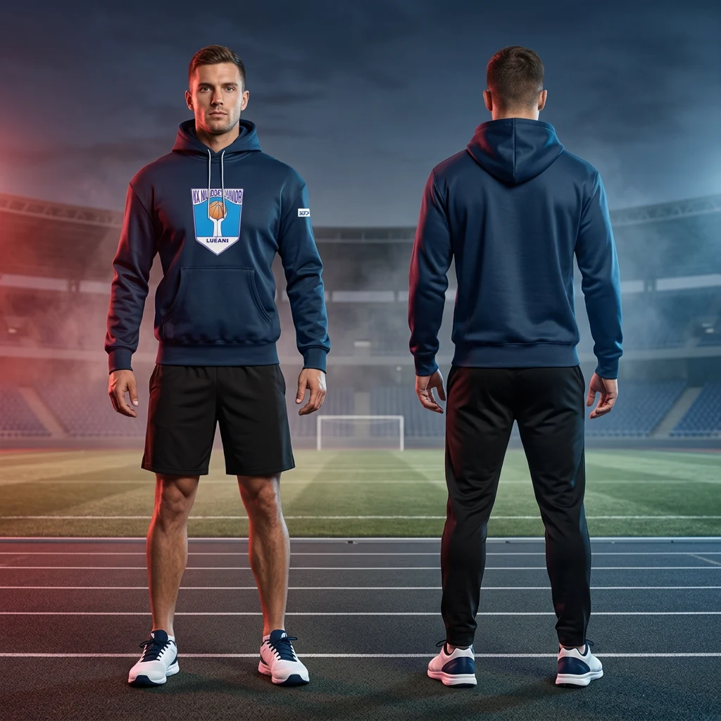 Duks ili majica Sportex po meri kluba — model 37, prednji i zadnji prikaz na sportistima