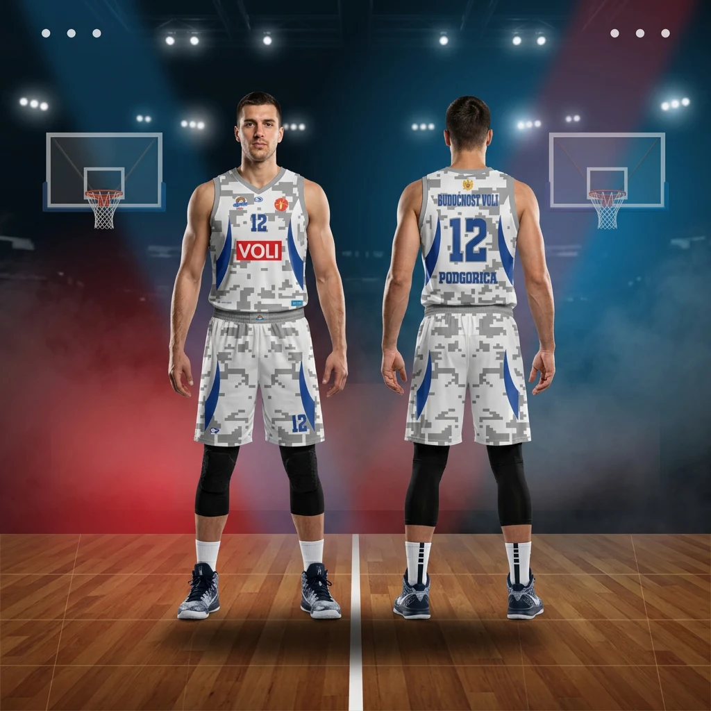 Košarkaški dres i šorc Sportex — model 6, klupski komplet, prednji i zadnji prikaz na košarkašima