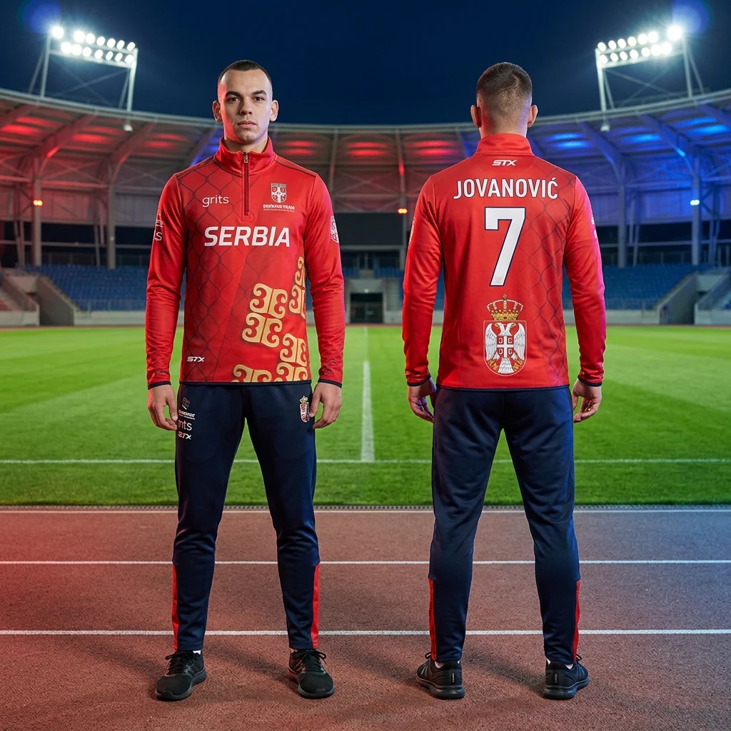 Sportska trenerka Sportex po meri kluba — model 16, prednji i zadnji prikaz na sportistima