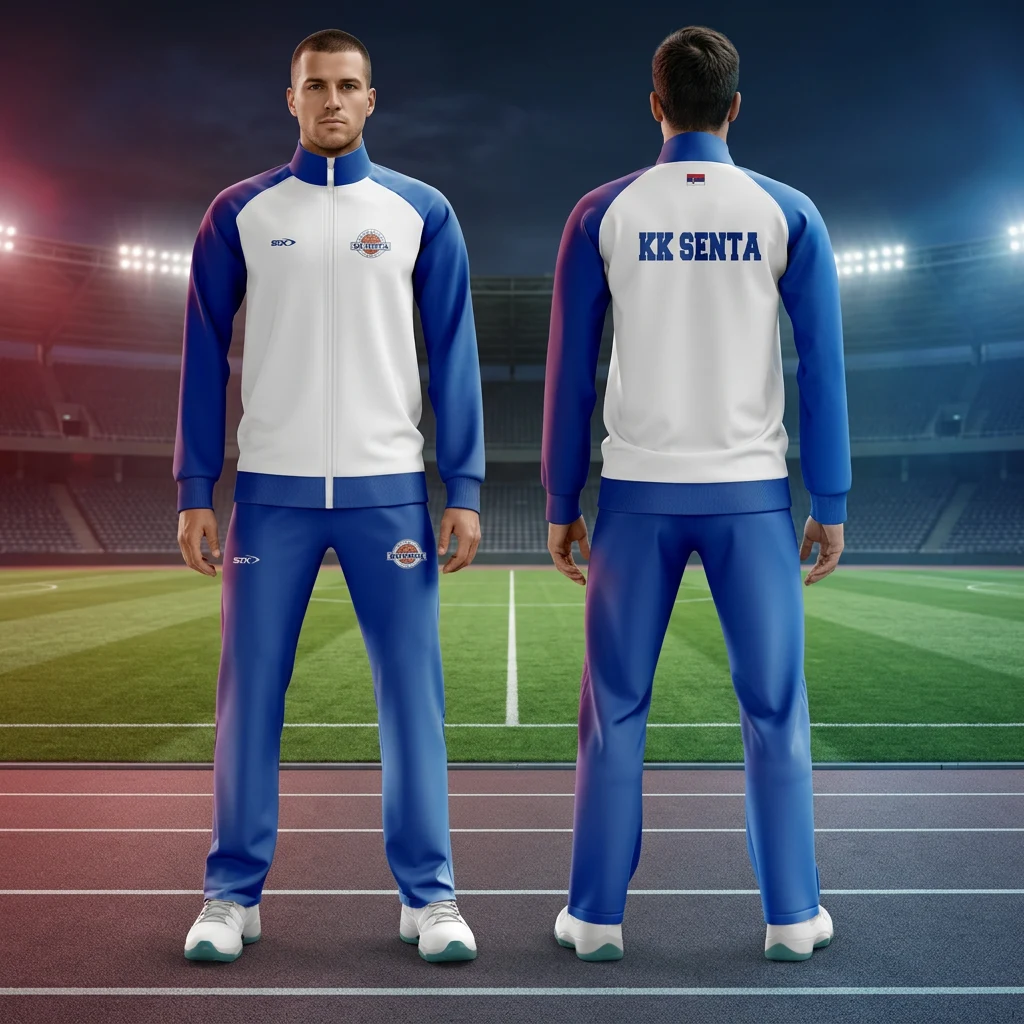 Sportska trenerka Sportex po meri kluba — model 29, prednji i zadnji prikaz na sportistima