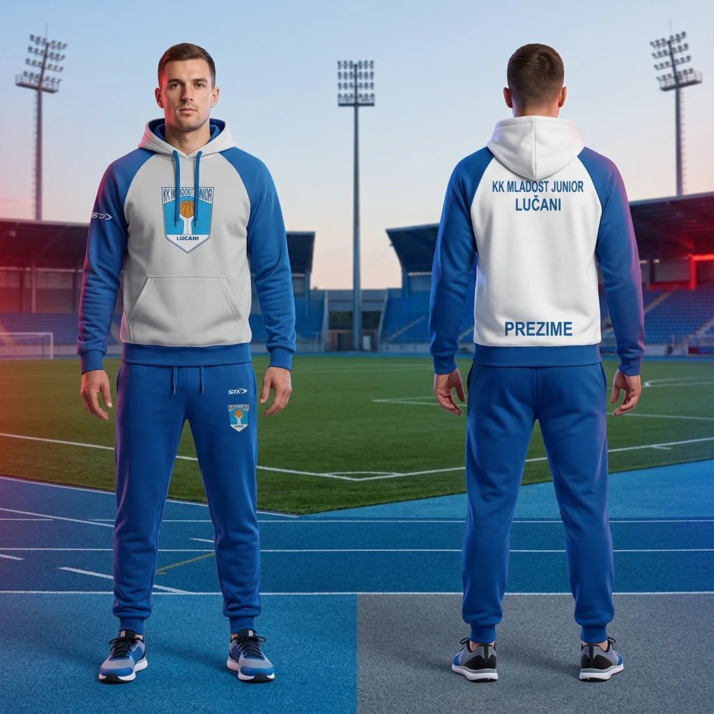 Sportska trenerka Sportex po meri kluba — model 31, prednji i zadnji prikaz na sportistima