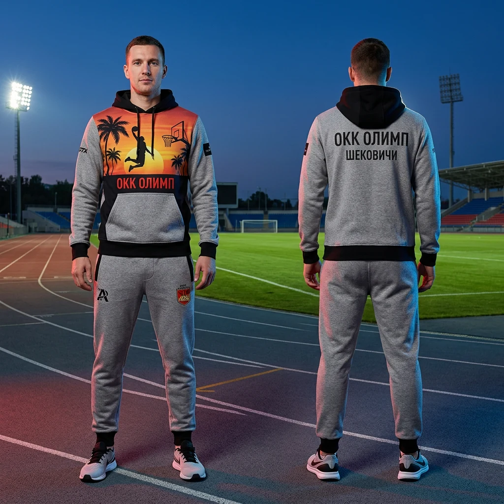 Sportska trenerka Sportex po meri kluba — model 33, prednji i zadnji prikaz na sportistima