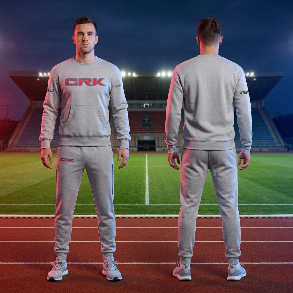 Sportska trenerka Sportex po meri kluba — model 38, prednji i zadnji prikaz na sportistima