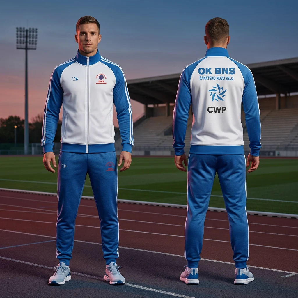 Sportska trenerka Sportex po meri kluba — model 4, prednji i zadnji prikaz na sportistima