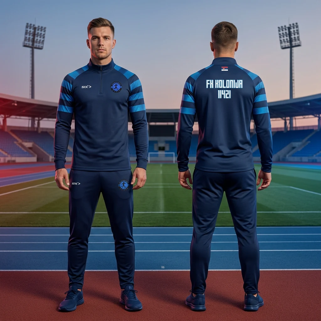 Sportska trenerka Sportex po meri kluba — model 9, prednji i zadnji prikaz na sportistima